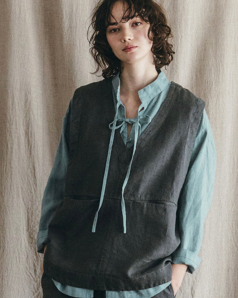 Melisa Vest: Grey Blue – Shop Fog Linen