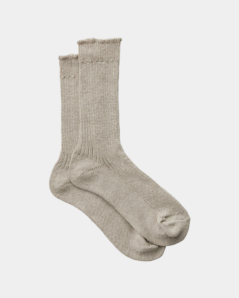 Linen Rib Crew Sock: Natural – Shop Fog Linen