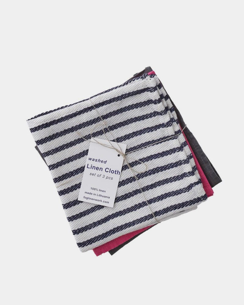 Washed Linen Cloth 3 Piece Assorted Set: Set A