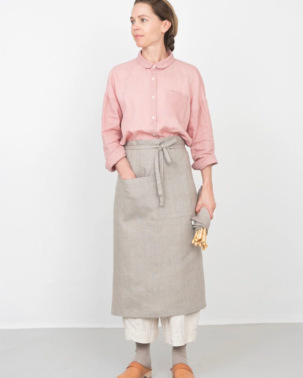 Garçon Apron: Natural with Stamp