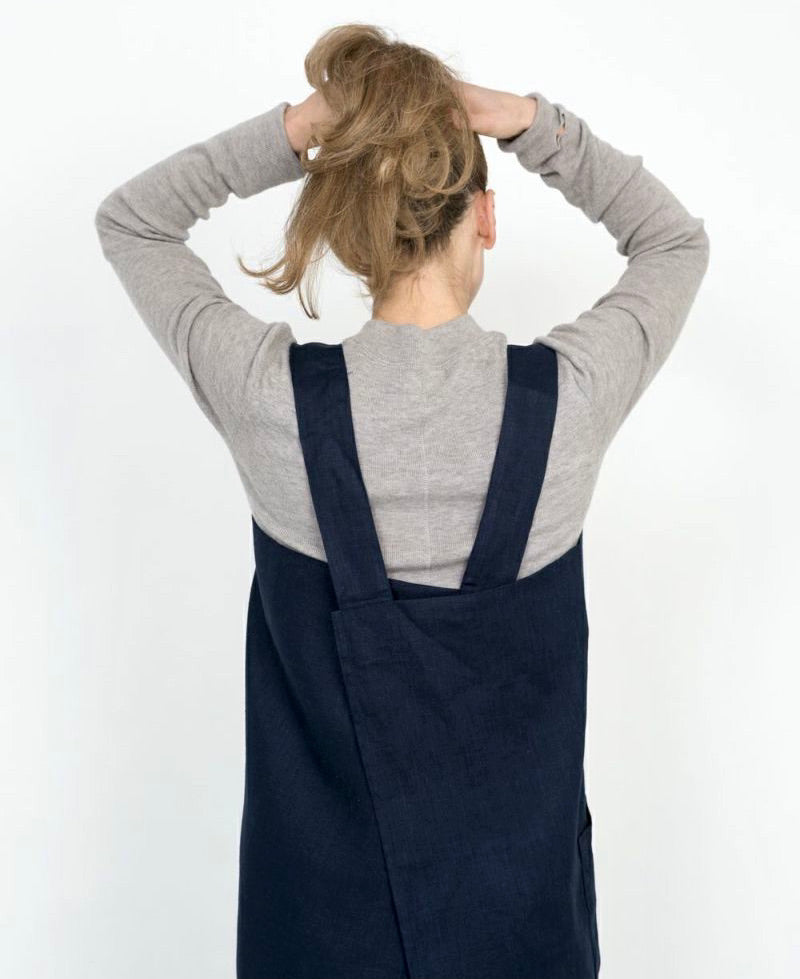 Square Cross Apron: Navy