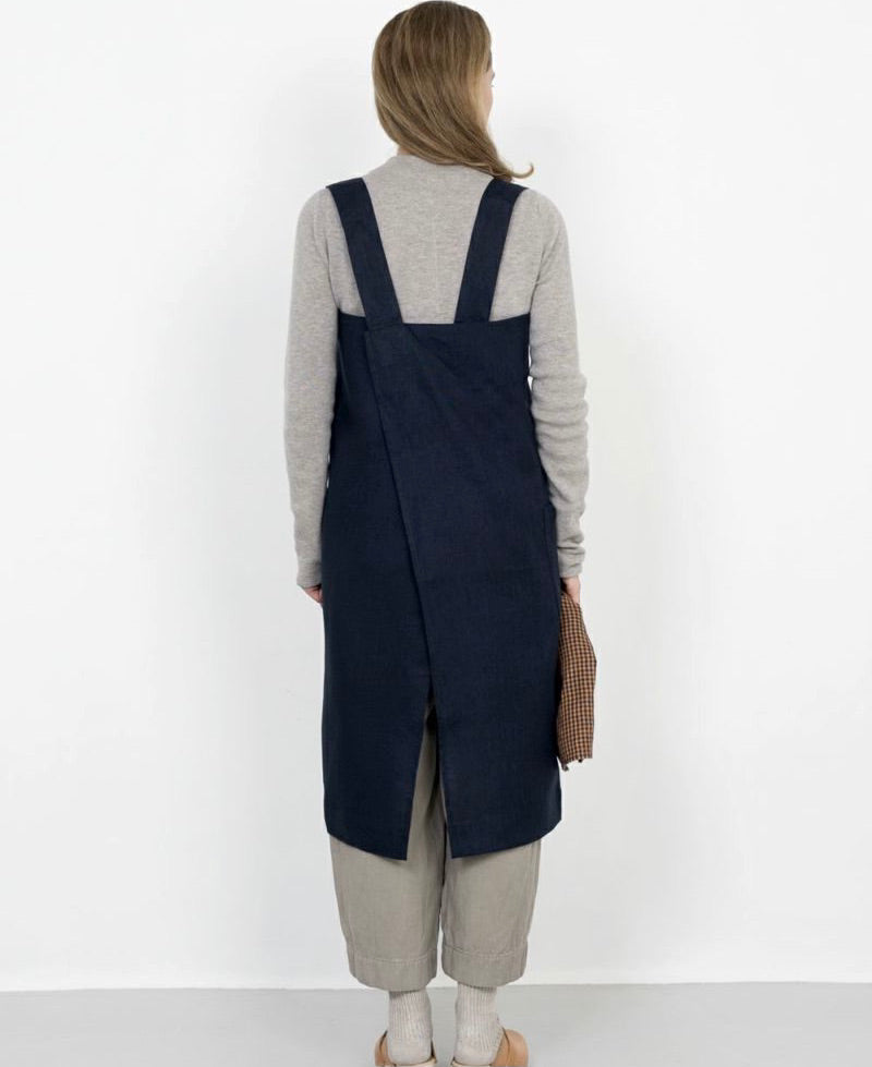 Square Cross Apron: Navy