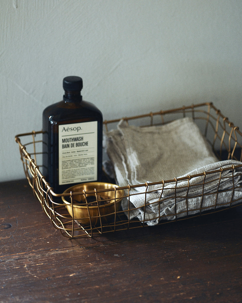 Fog Linen  Brass Wire Basket – Housework