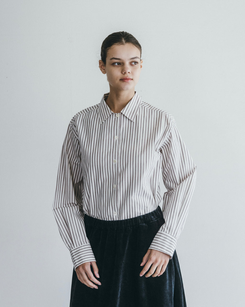 Rajesh Shirt: Brown Stripe