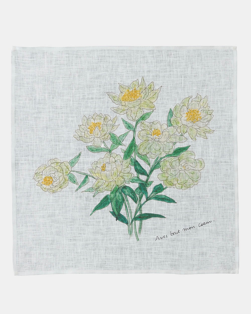 Handkerchief-Isabelle Boinot: White Flowers