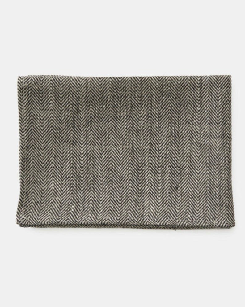 Thick Linen Kitchen Cloth: Chocolate Herringbone