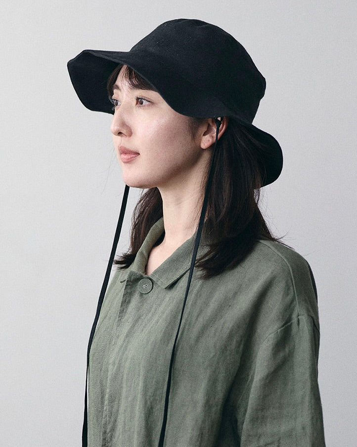 Milos Linen Hat: Black