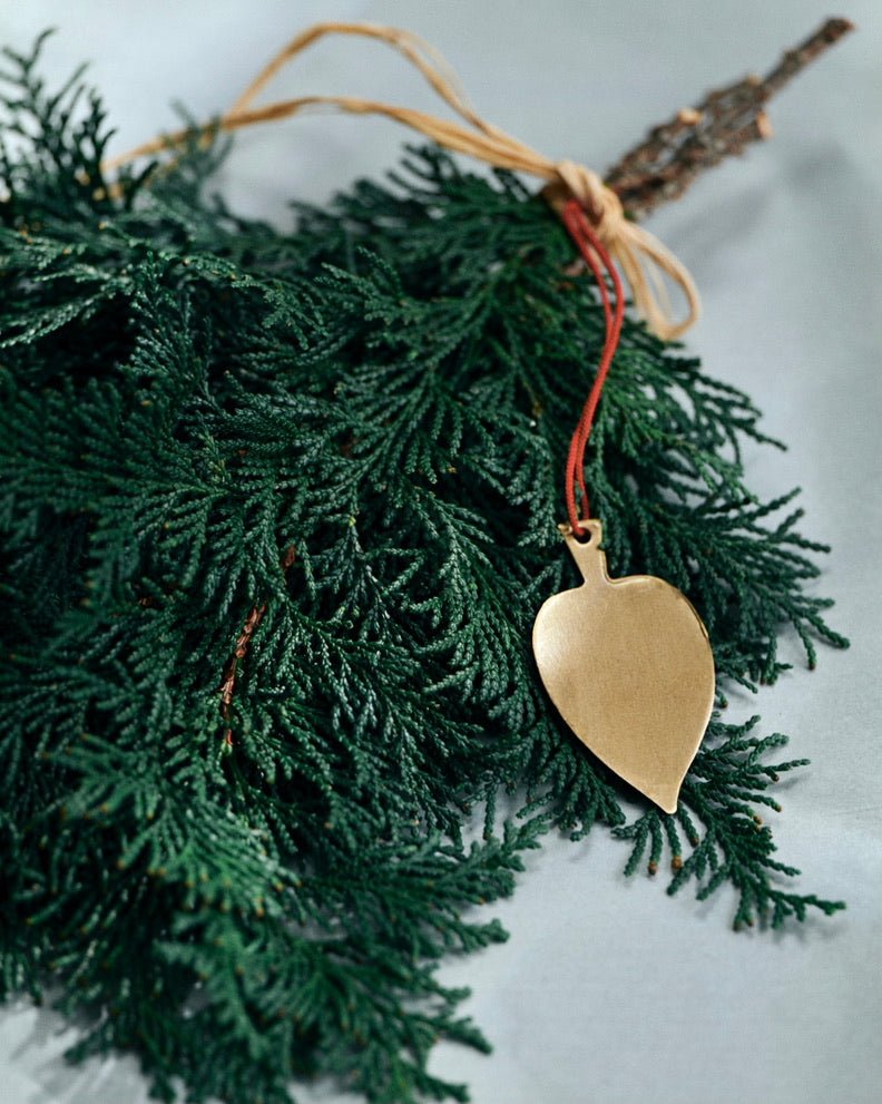 Brass Leaf Ornament: Linden
