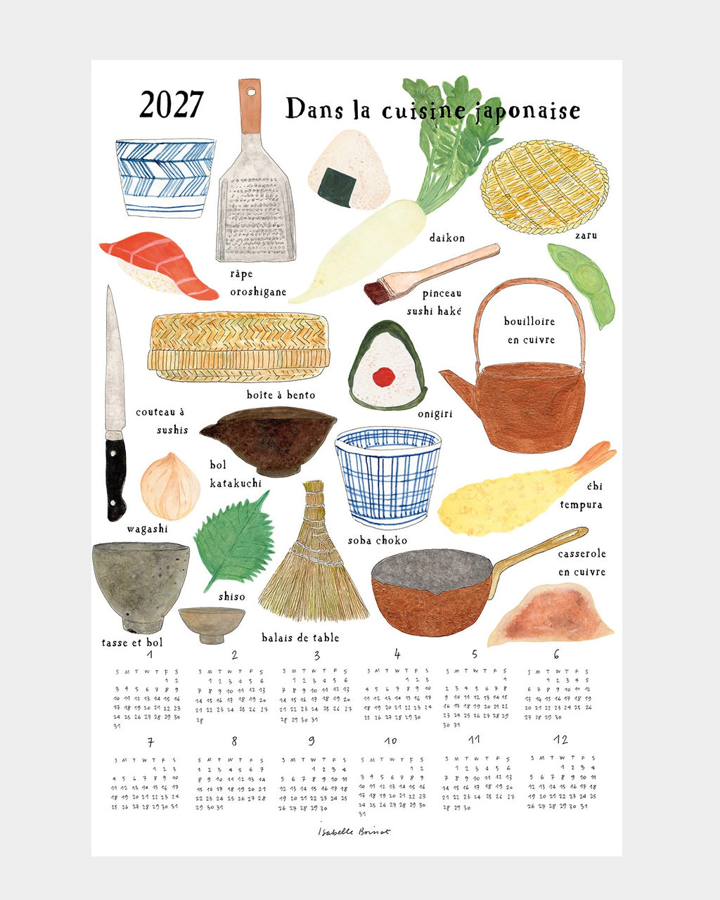 2027 Calendar Cloth: Dans La Cuisine Japonaise