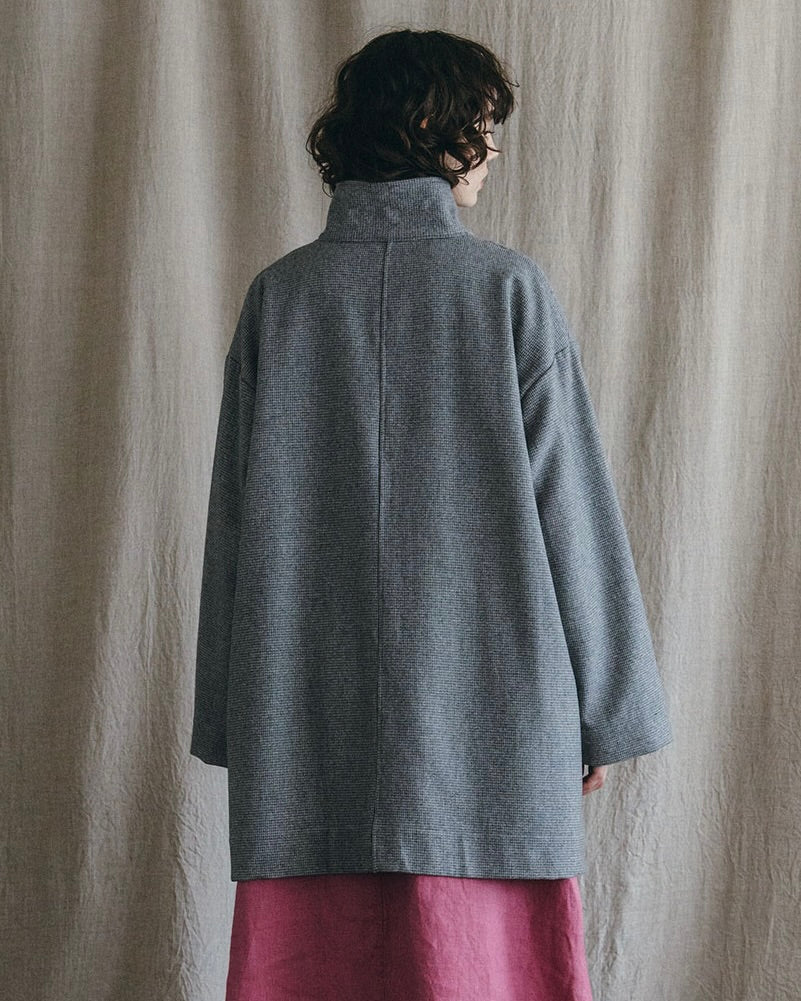 Ziema Coat: Wool Grey Check