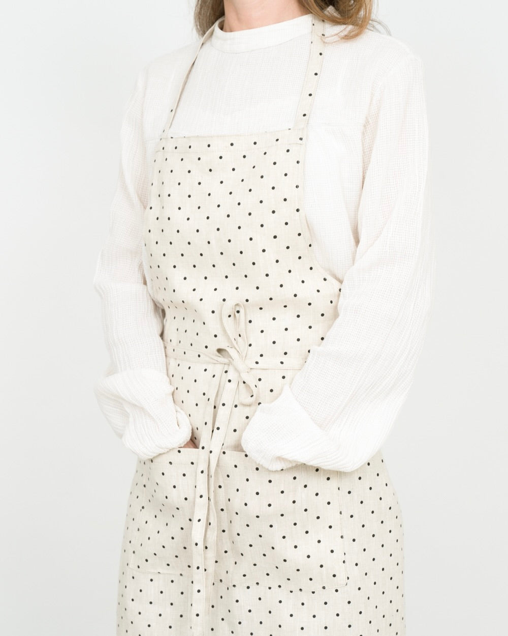 Full Apron: Natural Dot