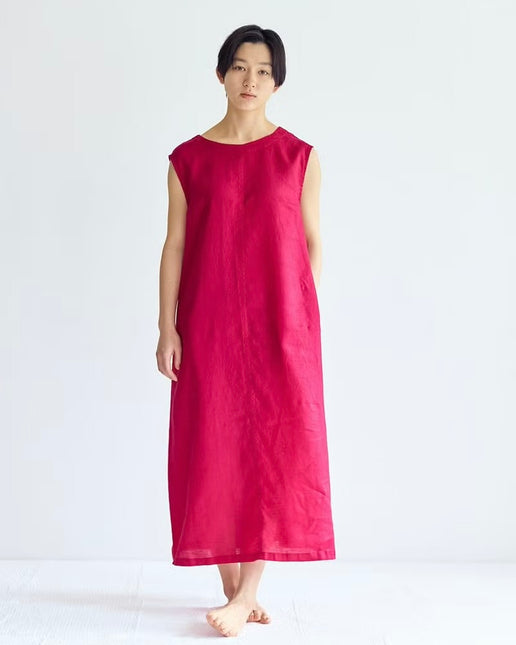 sleeve linen dress Beige Linen Cotton Maxi Dress - Lantern Sleeve main image 0