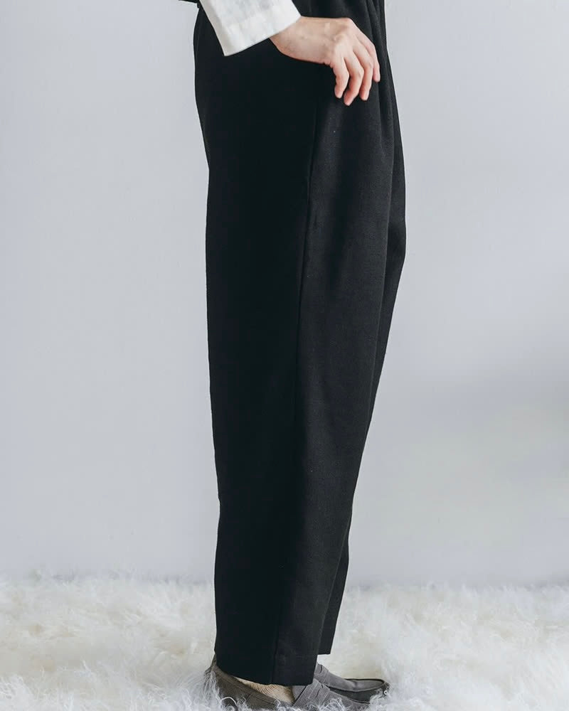 Sol Pant: Wool Linen Black