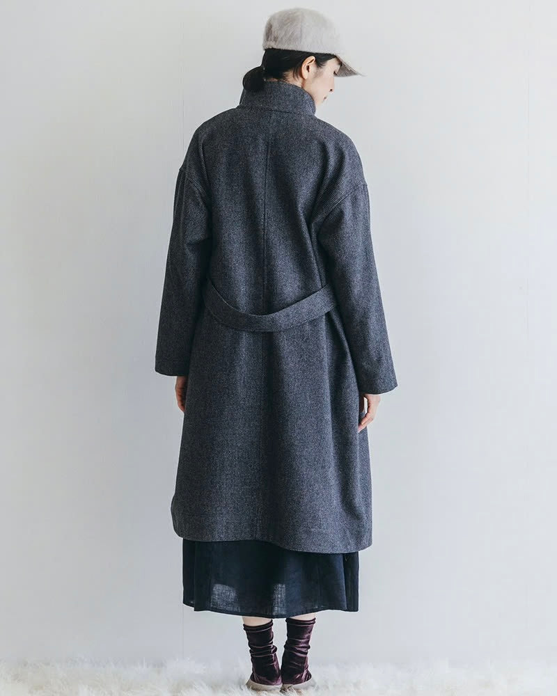 Olwen Coat: Wool Black Check
