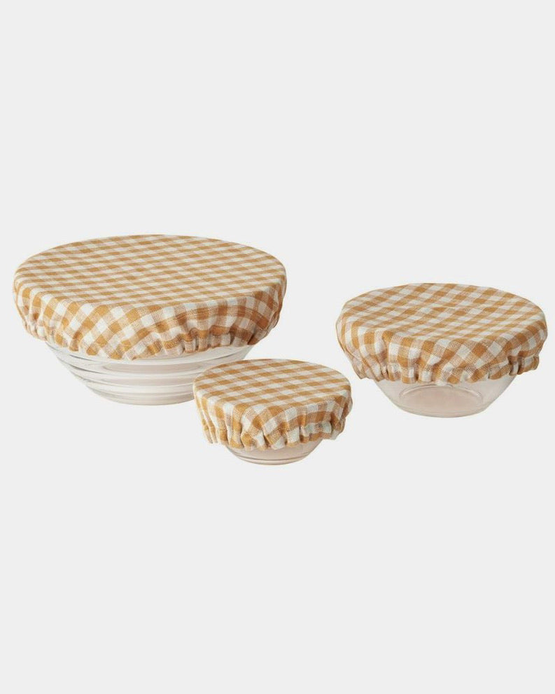 Linen Bowl Cover 3 Piece Assorted Set: Rachael