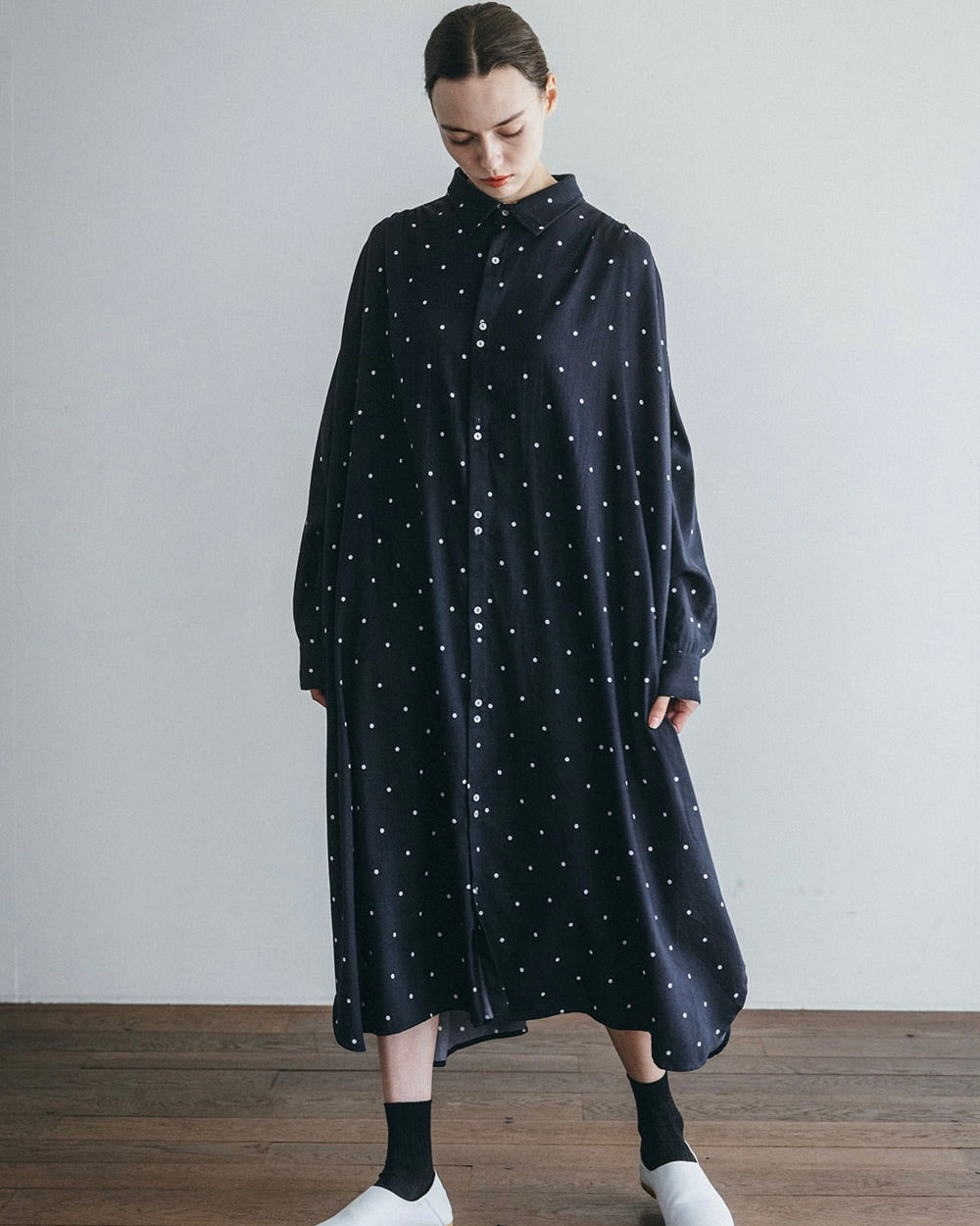 Ishaan Dress: Dot Navy