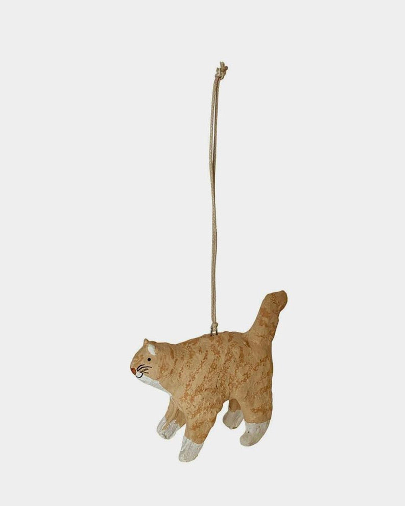 Paper Mache Orange Tabby Cat
