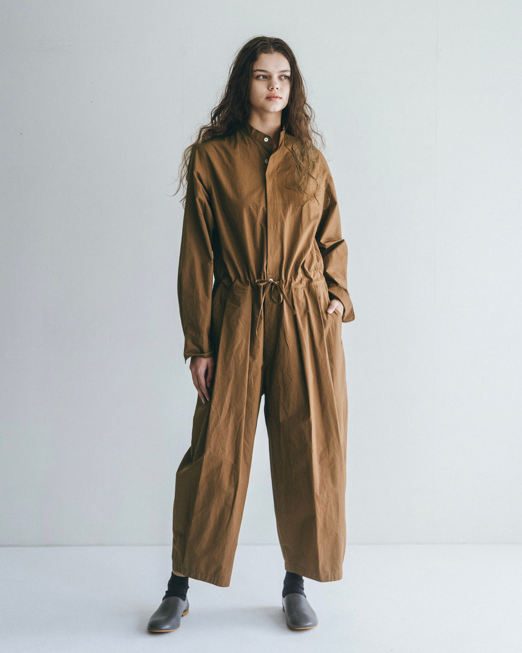 Satish Jumpsuit: Khaki Brown
