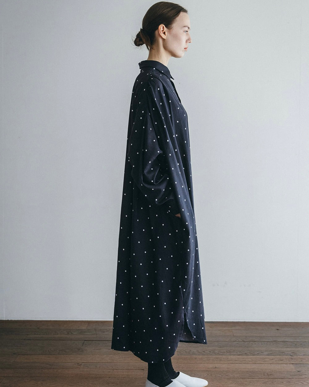 Ishaan Dress: Dot Navy
