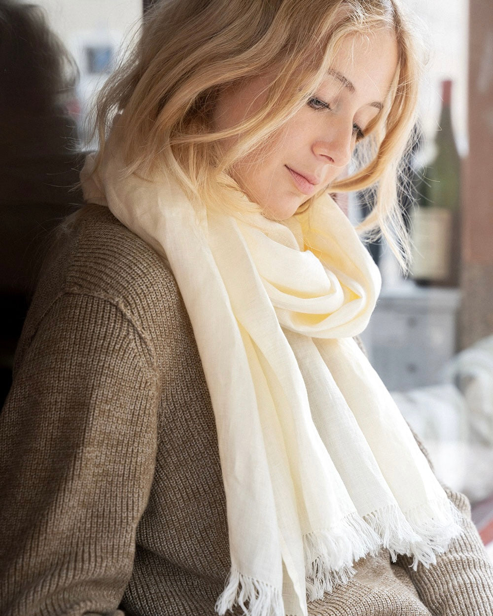 Roserie Scarf: Ecru