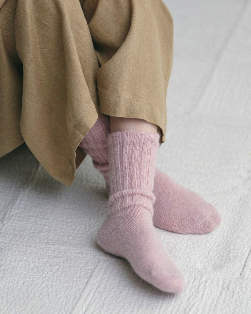 Mohair Socks: Pink
