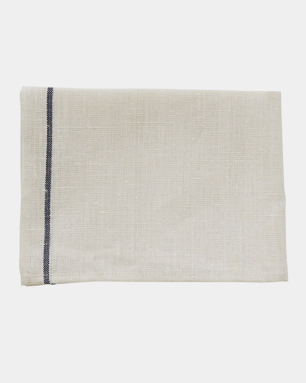 Thick Linen Kitchen Cloth: Thin Line: Ivory/Navy