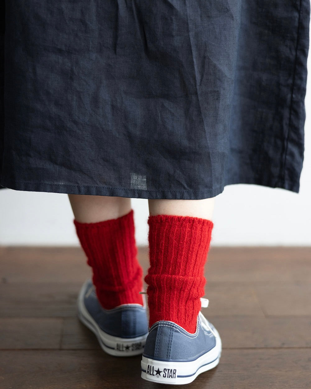 Mohair Socks: Red