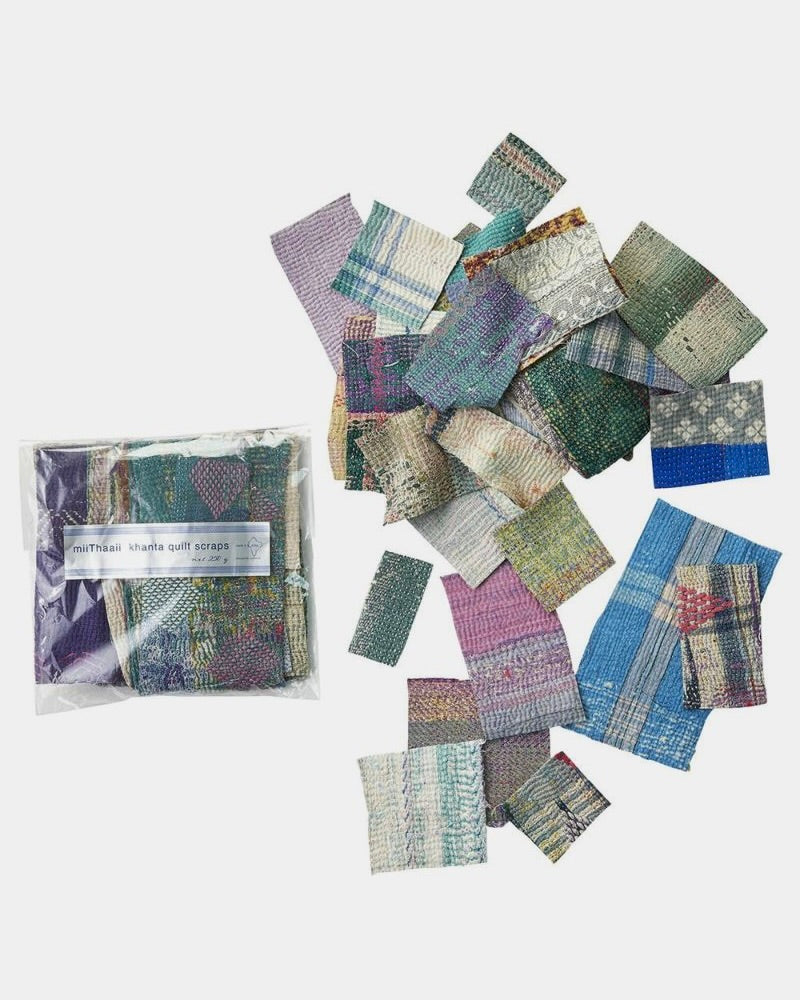 Kantha Quilt Assorted Size & Color Remnant Set: 250g