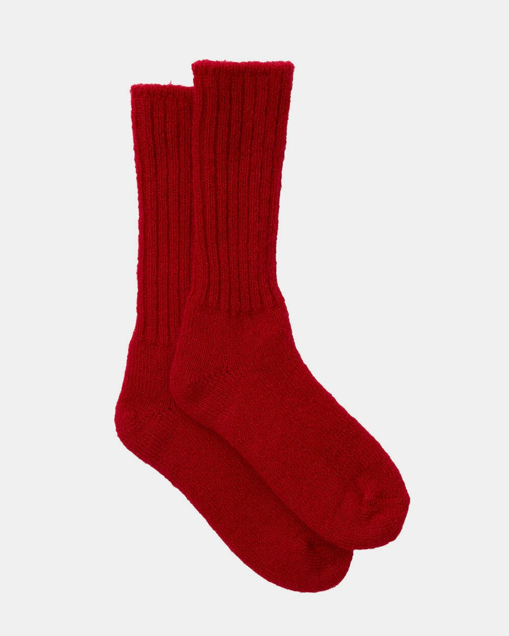 Mohair Socks: Red