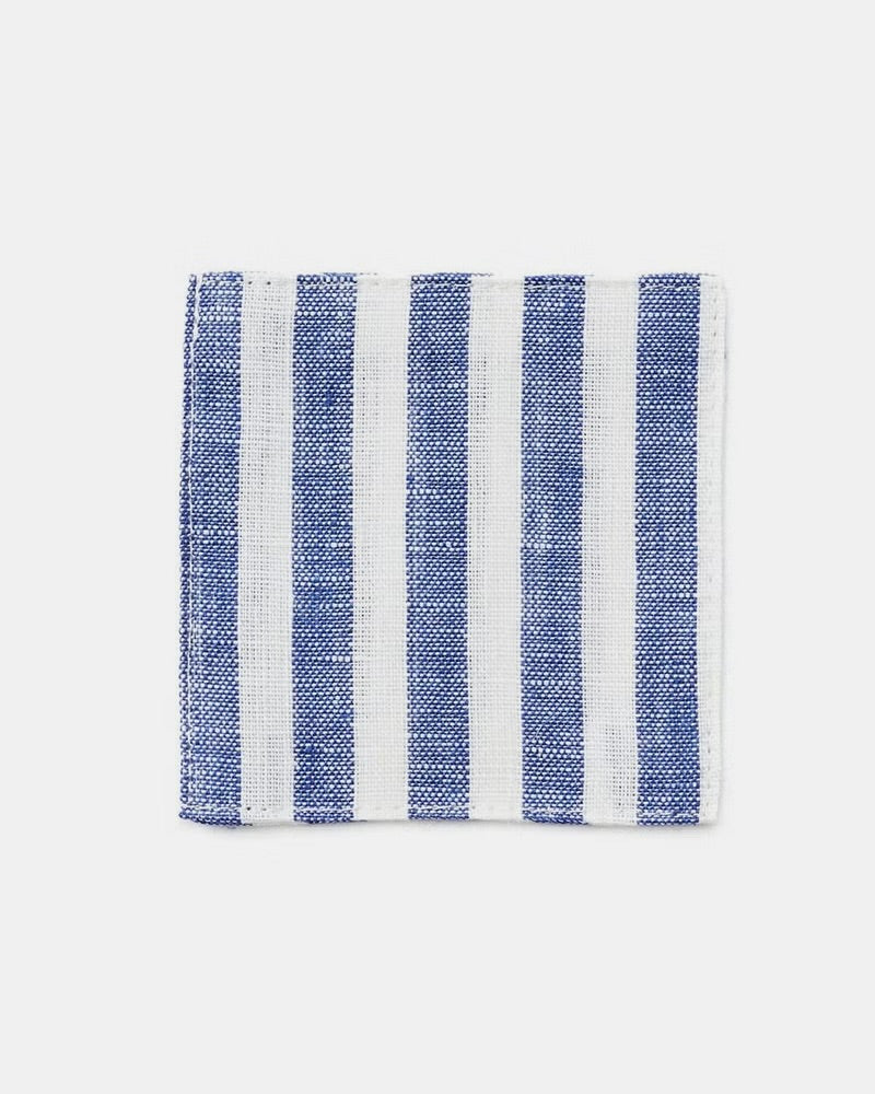 Coasters: Blue White Stripe