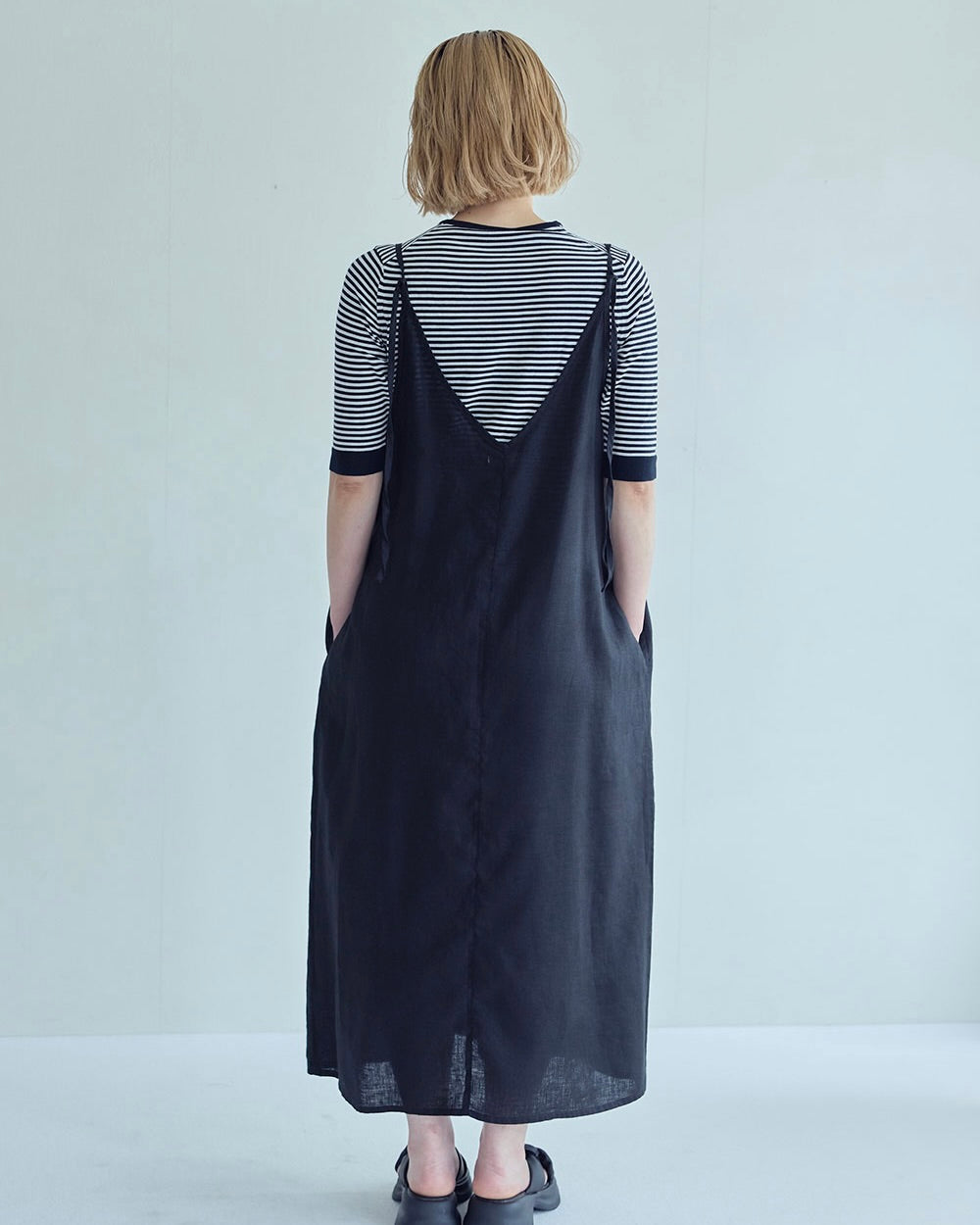 Elise Slip Dress: Black