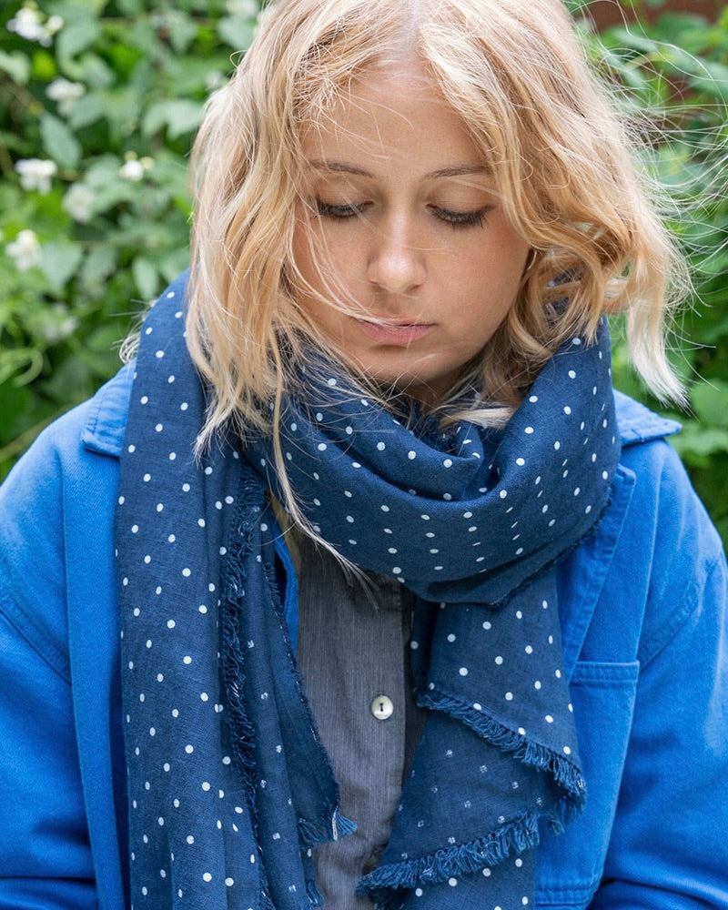 Tuz Scarf: Navy Dot