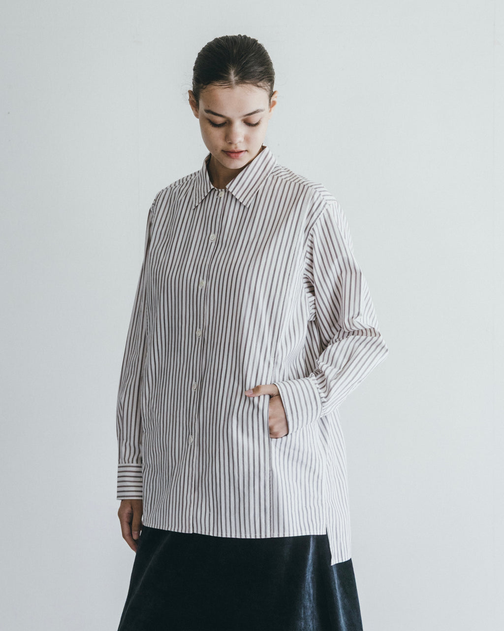 Rajesh Shirt: Brown Stripe