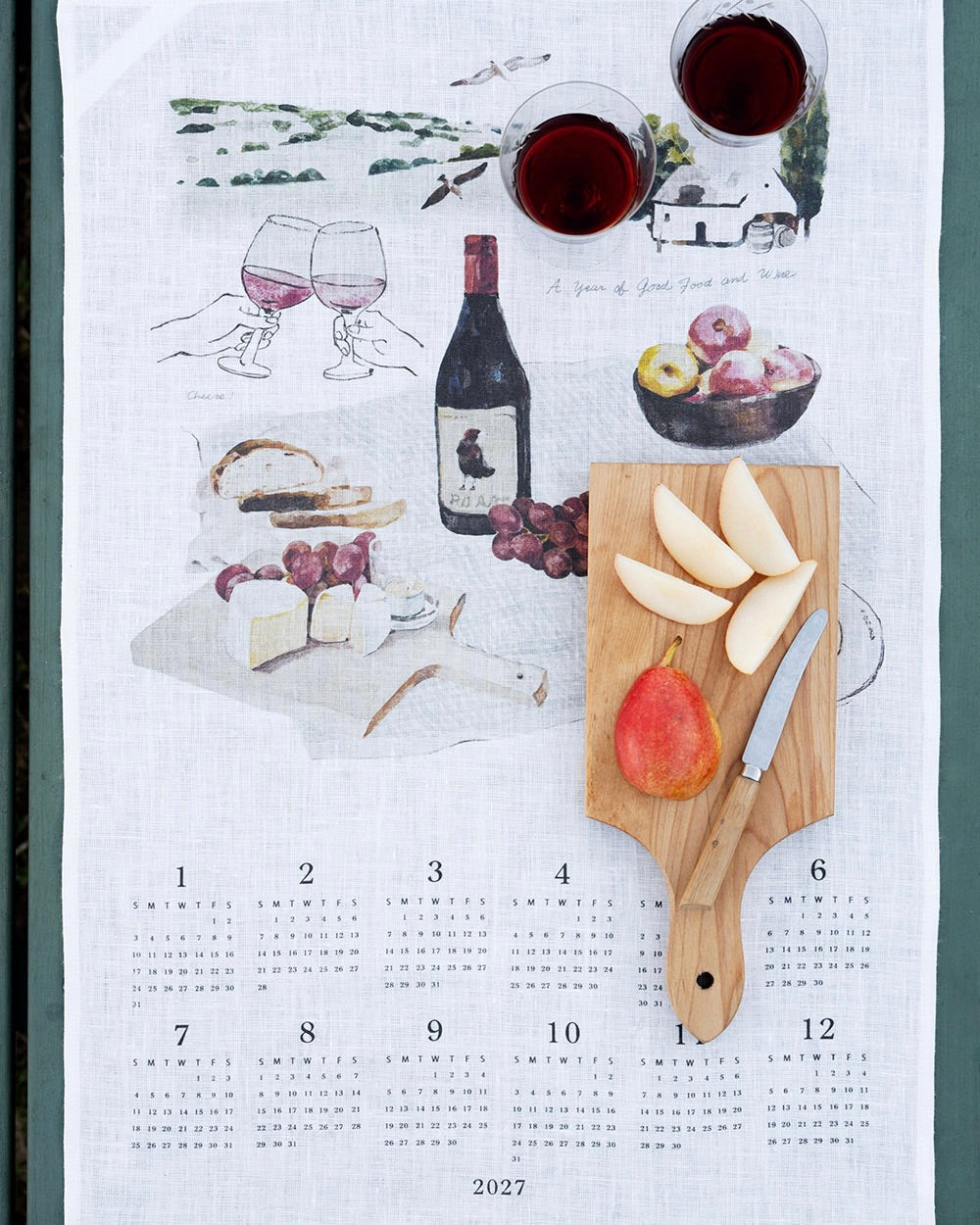 2027 Calendar Cloth: Good Food And Wine