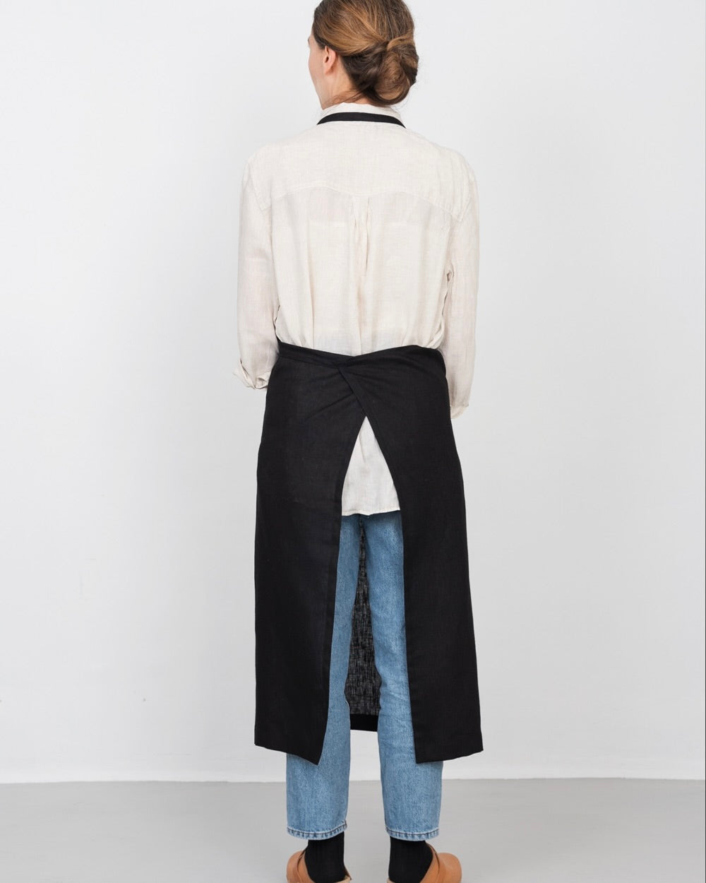 Full Apron: Black Shop Fog Linen Full Apron: Black Shop Fog Linen