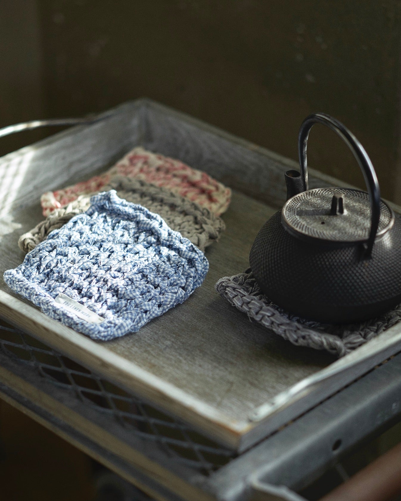 Fog Linen Work Linen Tape Knitted Mat - Thumbnail 2