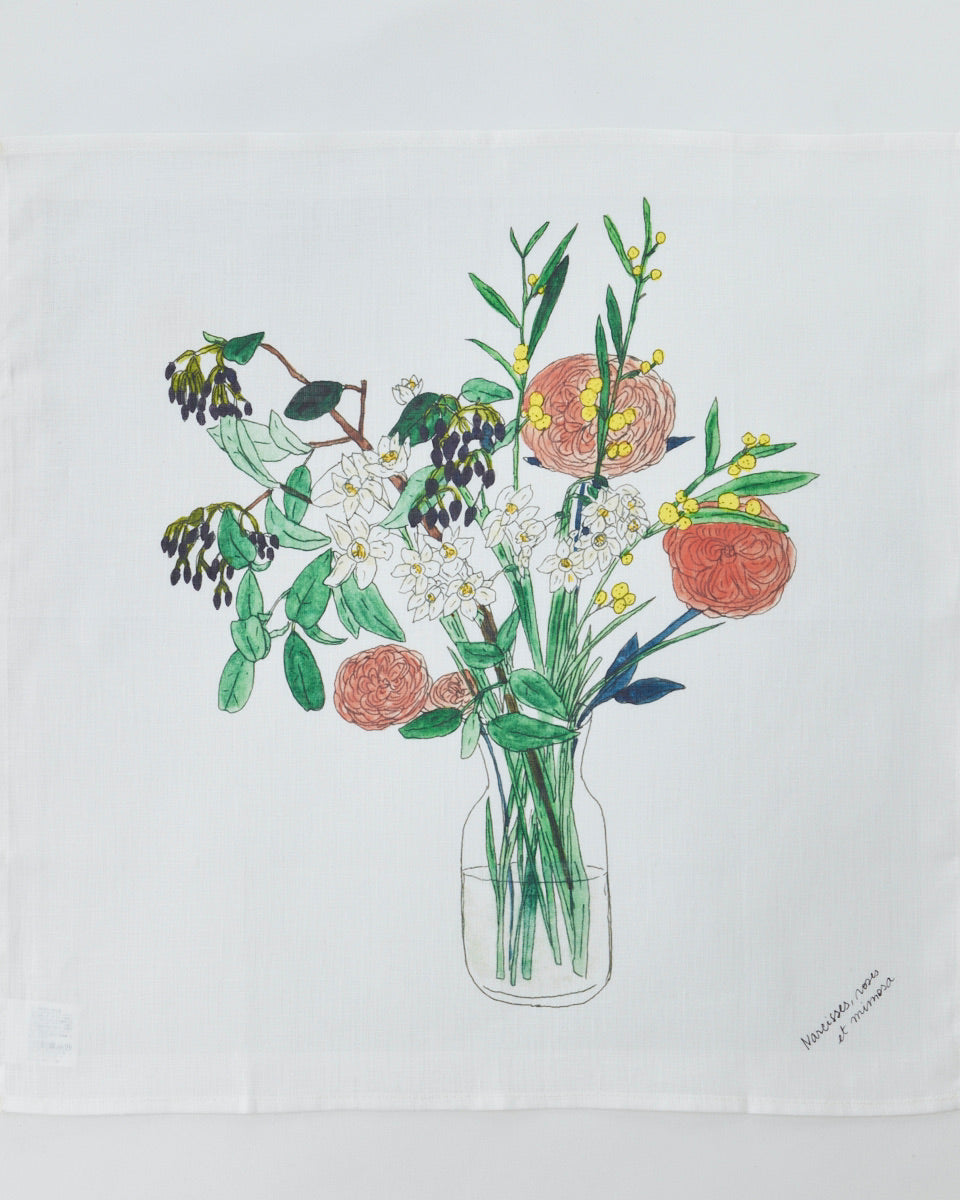 Handkerchief-Isabelle Boinot: Spring Flowers