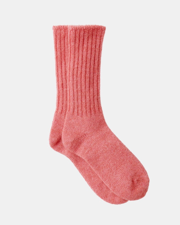 Mohair Socks: Pink