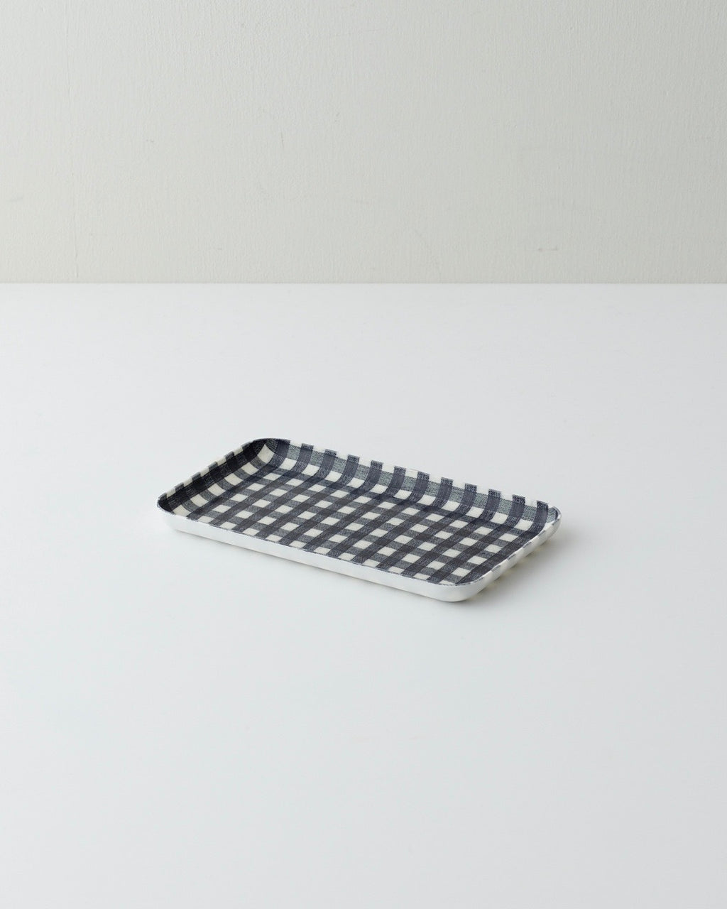 Linen Tray Small: Navy White Check