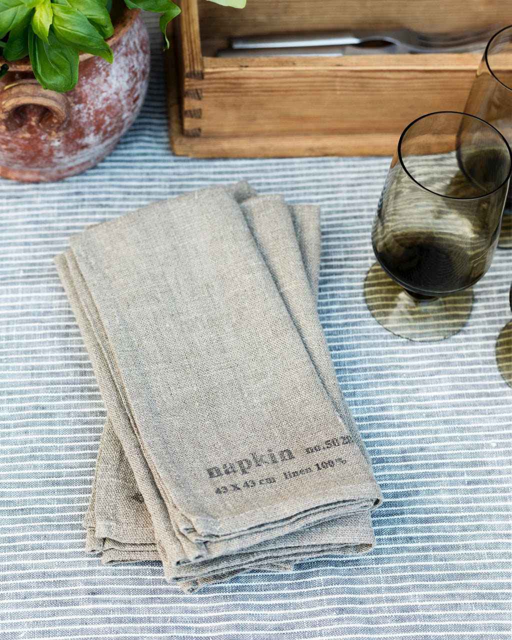 Napkin: Natural With Stamp