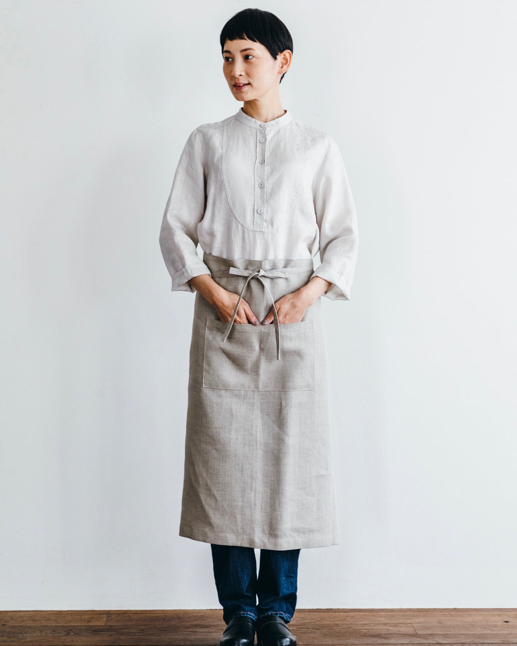 Garçon Apron: Natural with Stamp