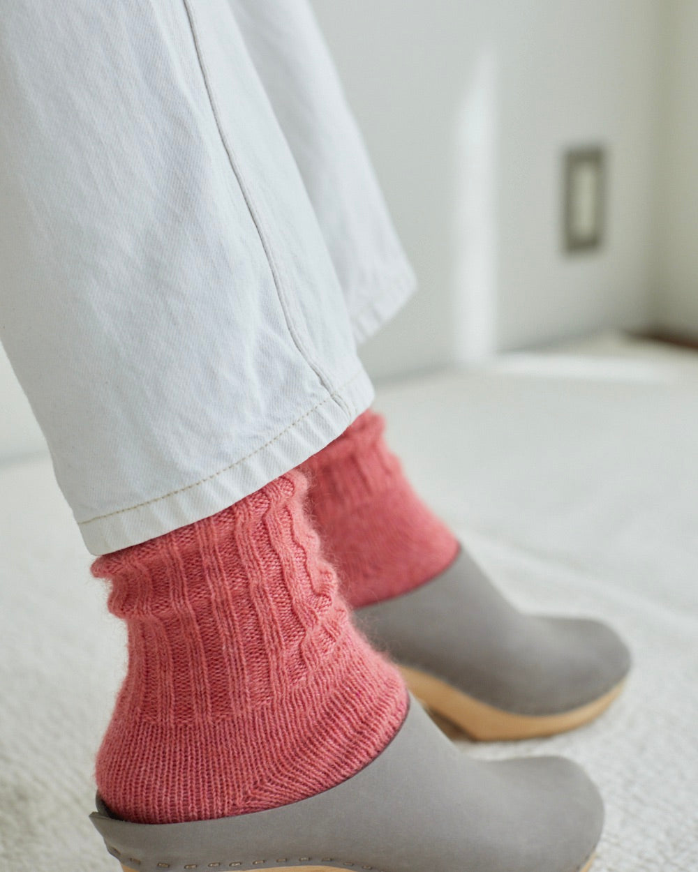 Mohair Socks: Pink