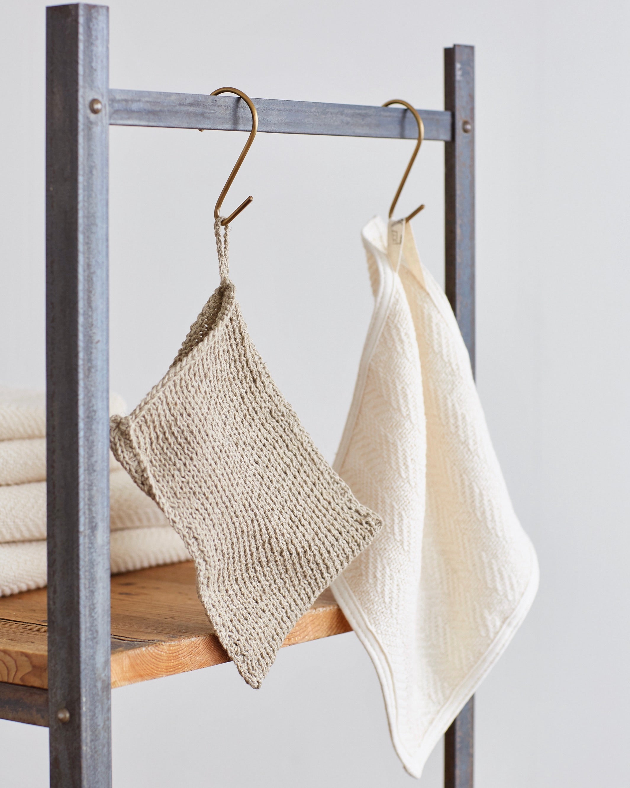Fog Linen Work Linen Knit Bath Mitten