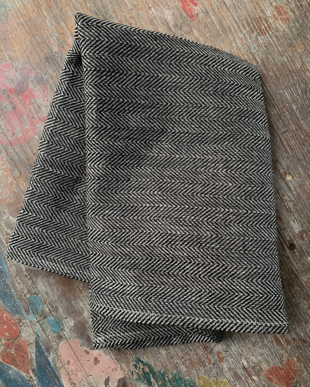 Thick Linen Kitchen Cloth: Chocolate Herringbone