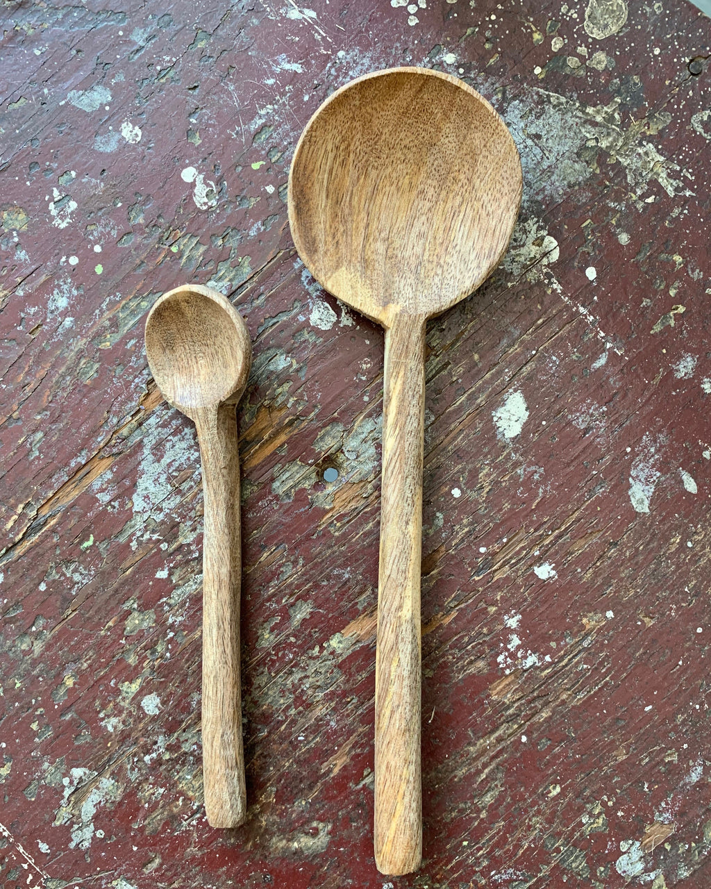 Mango Wood Round Spoon: Small