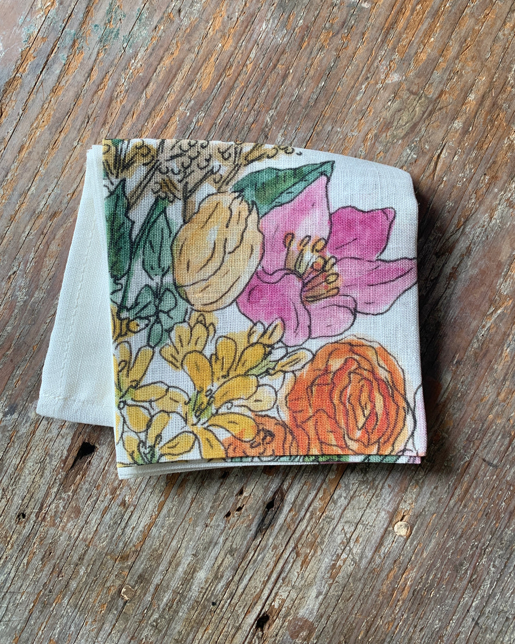 Handkerchief-Isabelle Boinot: Spring Flowers