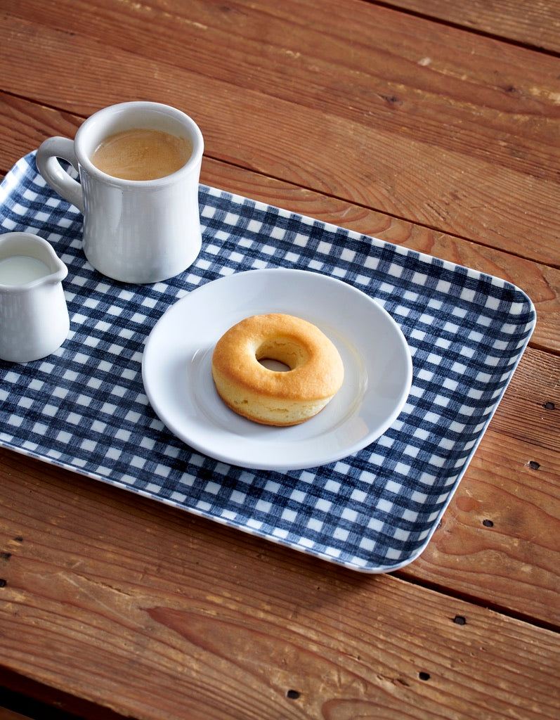 Linen Tray Large: Navy White Check