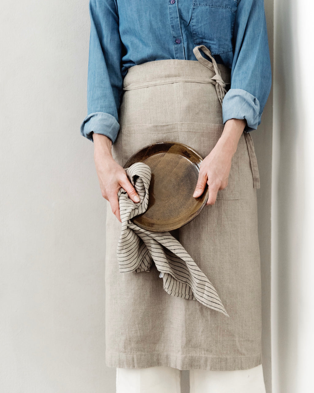 Garçon Apron: Natural with Stamp